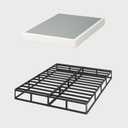 8 Inch Box Spring Only, Heavy Duty Metal Mattress Foundation, Easy Clean Fabric Bed Cover, Non-Slip, Noise Free, Easy Assembly (King (U.S. Standard))