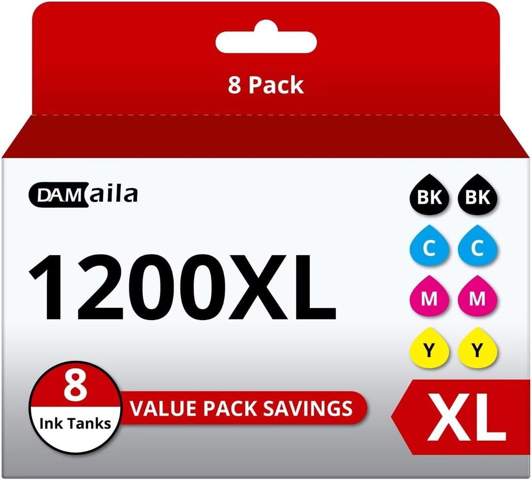 1200XL Ink cartridges Compatible Replacement for Canon Maxify 1200 Ink to use with PGI-1200 MB2720 MB2320 MB2020 MB2120 MB2350 Printer (2Black, 2Cyan, 2Magenta, 2Yellow)