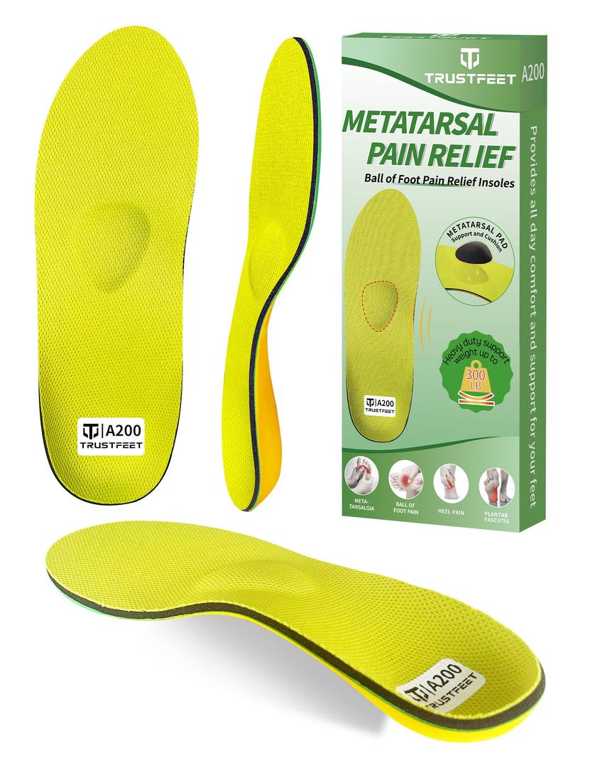Trustfeet Ball of Foot Pain Relief Shoe Insoles for Morton's Neuroma,Metatarsalgia,Foot Pain, Arch Support Inserts for Metatarsal Pain Relief,Plantar Fasciitis,Orthotic Insoles for Men Women-C, US M 6.0-6.5/ US W 7.5-8.0