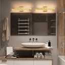 Modern Bathroom Vanity Light: Brushed Gold 24 inch 28W Dimmable LED Bath Bar Light Fixtures Over Mirror - Wall Sconce Picture Lights for Paintings Cabinets Bedroom 3000k