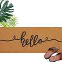 Long Doormat 48''x16'' Front Door Mat for Entrance Inside Outdoor Large Decorative Door Rug Welcome Mat for Outside Home Entry(Hello,Yellow)