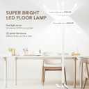 120W LED Floor Lamp, 76.8" Tall Reading Light, 10000LM Knob Dimming Standing Lamp, Full Spectrum Eye Care Reading Lamp, 4000K Natural Daylight for Study Room, Office, Living Room, Bedroom (White)