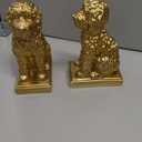Poodle Decorative Bookends for Shelves, Dog Book Ends for Heavy Books, Toy Poodle Statues Bookends for Heavy Books with Anti-Slip Base Book Holders for Home Office Decor (Gold)