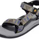 CAMEL CROWN Mens Waterproof Hiking Sandals with Arch Support Open Toe Summer Outdoor Beach Water Comfortable Sport Sandals (8, Green)