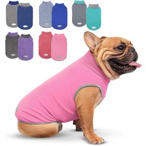 cyeollo 2 Pack Fleece Dog Sweater Vest Dog Sweatshirt Reflective Lightweight Pet Clothes for Small Dogs Girl Pet Apparel, Pink & Fuschia, Size: XL