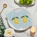 Horaldaily 100 Spring Summer Disposable Paper Decorative Guest Napkins, Lemon Blue Hand Towel for Party Lunch Dinner Kitchen Bathroom