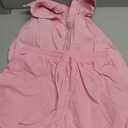 Fixmatti Women 2 Piece Outfits Long Sleeve Button Down Blouse and Shorts Sweatsuit Sets (Pink, M)