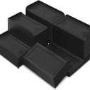 Bed Risers 3Inch Heavy Duty, ZOXILEN Square Bed Lifts Risers Stackable & Adjustable, Anti Slip Rubber Pad Furniture Risers for Bed Desk Sofa Refrigerators Washing Machin (Black- rectangle, 3 inch 4pc)