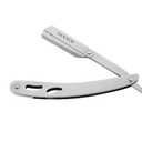 2 x Professional Silver Barber Straight Edge Razor for Men - Premium Single Blade Cutthroat Razor - 10 Replaceable Stainless Steel Blades - Anti Slip Razor Kit - Beard and Face Grooming (Silver)