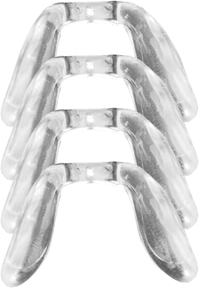 U Shaped Eyeglasses Pads 4Pcs Silicone Eye Glasses Bridge Rubber Strap Anti-Slip Pads Screw-in Eyeglasses Piece Replacement (2.3x2cm)