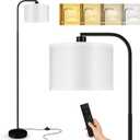 BoostArea Dimmable Floor Lamp for Living Room,Arc Sofa Lamps with Remote Control,Stepless Dimmable & Colors Temperature,2700k-6500k,67 in,Tall Modern Standing Lamp for Bedroom Study Room Office,White