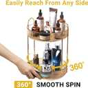 360 Rotating Gold Makeup Organizer,2 Tier Large Capacity Rotating Makeup Organizer,SkincarePerfume Organizer,Bathroom Cosmetics Storage Organizer Countertop (Gold-2 Tier)
