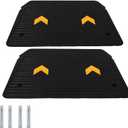 2 Pack Rubber Threshold Ramp 4" Rise, 33069LBS Capacity Portable Wheelchair Ramp with Channel Cord Cover, All-Weather Non-Slip Surface for Doorways, Steps, Cars & Pets (35.5"x24")