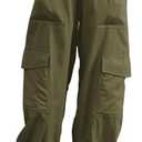 LIFAky Girls Cargo Pants Baggy Joggers Lightweight Elastic Waist Drawstring with Pockets Casual Travel Hiking Streetwear Size 13-14