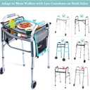 BAGSFY Walker Tray with Cup Holder & Side Pocket Hard Top Walker Table for Seniors Folding Walker Accessory for Meals, Reading, Drinks Non-Slip Surface, Tool-Free Install, Universal Fit