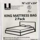 Uboxes King Mattress Poly Covers, 76 x 15 x 104 inch, 2 Pack
