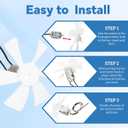 6 Inch RV Vent Fan Blade with 12V D-Shaft Motor, White Bathroom Vent Fan Replacement for RV, Camper, Range Hood, Compatible with Heng's, Elixir, Ventline, Jensen