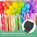 M METERXITY 8-Rolls Crepe Paper Streamer, 656ft Crepe Streamers Party Decorations for DIY/Halloween/Christmas/Party Supplies [Black-1.8 Inch x 82 Ft/Roll]