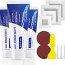 SEISSO Drywall Repair Kit, Wall Mending Agent*3(100g), Wall Patch*4, Scraper and Sandpaper*2, Wall Repair Paste Kit for Wall Cracks, Graffiti, Whitewall Hole Filler and Plaster Dent Repair