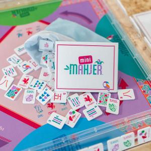 mini MAGJER Mahjong Racks with Pushed - Imports Mahjong Game Accessories，Clear Acrylic American Mahjong Tile Racks with Built-in Rotation Pushers - Set of 4
