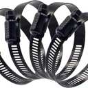 ISPINNER 1pcs 4 Inch Stainless Steel Adjustable 78-102mm Size Range Worm Gear Hose Clamp, Fuel Line Clamp for Plumbing, Automotive and Mechanical Application (Black)