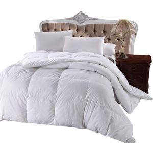 Royal Hotel Bedding 300 Thread Count King Size Down-Alternative Comforter, Overfilled Comforter, Duvet Insert 100% Cotton Shell - 100% Down-Alternative Fill, 750FP - 86Oz - Solid White, King