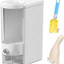 12 Lbs Rice Container with Measuring Cup, Upgraded Built-in Fresh Box, Cereal Dispenser Storage with Lids for Home Kitchen Pantry Rice Soybean Corn And large grain grains-White (Small)