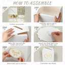 Resurhang White Wedding Card Box - 10x10 Inch DIY Large Box Slot with Cards Stickers Gold Butterfly Decors, Alphabet Stickers for Wedding, Graduation Party Reception, Birthday, Baby Shower, Raffle
