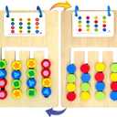 Double Color Matching Games for Dementia Patients, Easy Memory Care Activities for Seniors, Handhold Alzheimers Products for Elderly, Cognitive Puzzle Blocks Maze Busy Board Crafts Gadgets Gifts