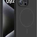 Miracase Magnetic for iPhone 15 Pro Max Case, [Soft Anti-Scratch Microfiber Lining], Compatible with MagSafe, Liquid Silicone Case Shockproof Drop Protection Phone Case for 15 ProMax, Black