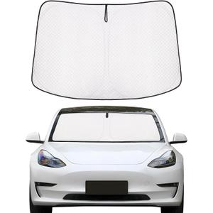 ZATOOTO Windshield Sun Shade for Model Y/3, Reflective Silver Car Window Shade for Front Windshield, Blocks UV Rays and Reduces Heat, Car Sun Shade for Protecting Interiors