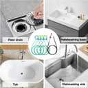 Snake Drain Hair Removal Tool (5 Pcs): 4 x 50-Inch Drain Hair Removers + 63-Inch Shower Drain Snake Blockage Removal Tool, Drain Brushes for Showers, Toilets, Bathroom Sinks and Bathtubs.