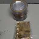 120Pcs Clear Gold Plastic Dinnerware Set - Clear and Gold Disposable Plates Include 60 Dessert, 60 Forks