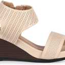 BATA Wedge Heeled Sandals, Dressy Heels, Comfortable Casual with Durable Sole, Cushioned & Lightweight Sole Slip On, Stylish Everyday Footwear for Office, Work, Travel & Outdoor (3, Beige)