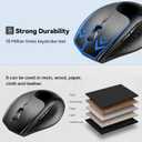TECKNET Bluetooth Mouse, 4800 DPI Wireless Mouse, 2-Year Battery 6 Adjustable DPI, 6 Buttons Compatible with Laptop/Windows/Computer - Black