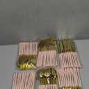 Lullaby 150pcs Gold Plastic Silverware, High End Disposable Cutlery with Pink Handle Include 50 Forks, 50 Spoons, 50 Knives, Perfect for Birthdays, Parties, Weddings, and More