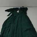 HAOKEKE Women Summer Dress Short Sleeves Chiffon Dress Retro Pleated Shirt Dress Wear Ideal for Party Work Casual Church Time Meeting Cocktail etc Solid Green Dress, S