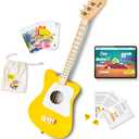 Loog Mini Acoustic kids Guitar for Beginners 3-strings Ages 3+ Learning app and lessons included (Yellow)