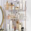 Corner Bathroom Counter Organizer Bathroom Countertop Shelf Makeup Organizer for Vanity Perfume Tray for Corner Storage (3 Tiers, Clear)