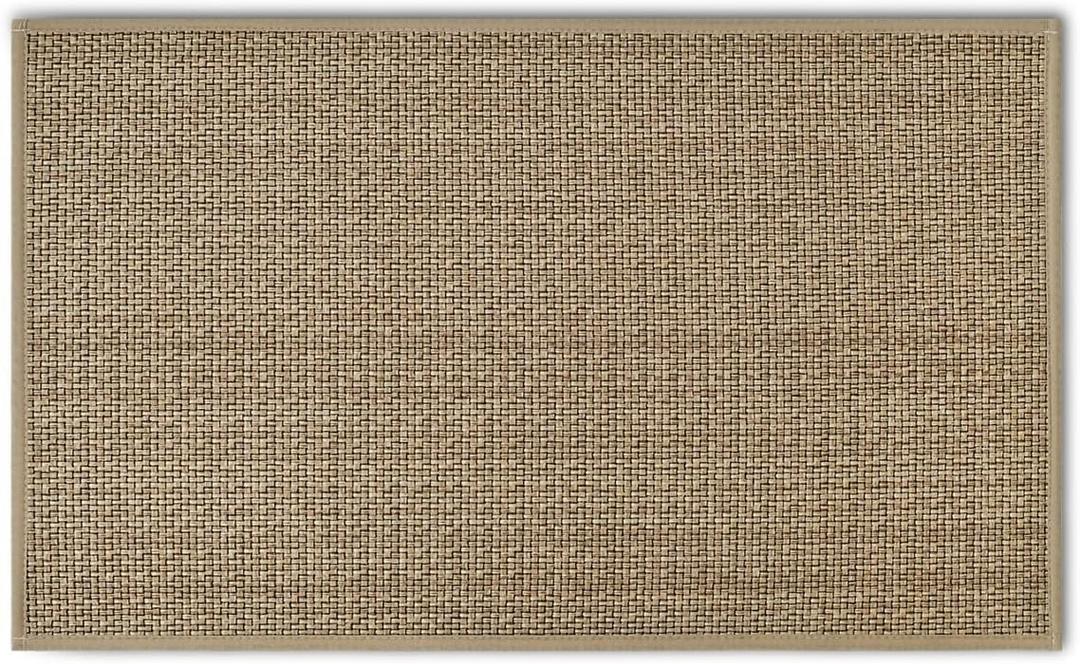 Artoid Mode Washable Non Slip Rubber Backing Kitchen Rugs Doormat, Absorbent Kitchen Floor Mats Front of Sink Kitchen Mats for Floor Home Decor 17x29 Inch (Linen)