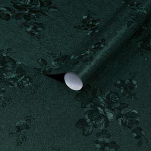 Dimoon 17.7''x236'' Green Peel and Stick Wallpaper Gothic Floral Wall Paper Contact Paper Closeout Renter Friendly Modern Self Adhesive Damask Cabinet Vinyl Roll(236''x17.7'', Green Floral Textured)