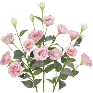 34.5" Pink Artificial Flowers Silk Fake Flower 3Pcs Eustoma Lisianthus Flowers with Long Stem Faux Flowers Arrangement Branch with 4 Heads for DIY Wedding Party Centerpiece Bouquet Table Home Decor