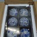 Red Lantern 3" Blue & White Decorative Porcelain Ball Set