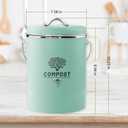 Kitchen Countertop Compost Bin, Odor Resistant Indoor Compost Bin with Lid and Charcoal Filter, Rust Resistant Coated Compost Bucket, Compost Container, Mint, Medium
