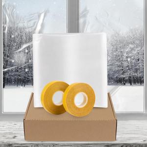 Window Insulation Thermal Shrink Film Kit 42 in x 62 in Heavy-Duty POF Blocks Drafts & Saves Energy Easy DIY Install & Remove No Residue Fits Home Office RV Windows 5 Pack