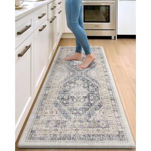 DEXI Kitchen Floor Mats Cushioned Anti Fatigue Runner Rug 24x59 White