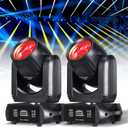 Moving Head Light 150W Stage Lights 8 Gobos 8 Colors 12 Channels Beam Spotlights 18-Face Prism DMX 512 with Sound-Activated for Party Event Wedding DJ Lighting (2)