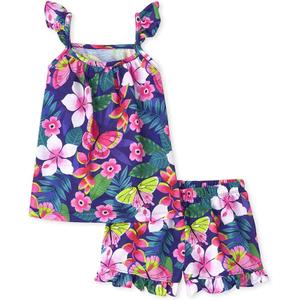 The Children's Place girls Tank Top and Shorts,2 Piece Pajama Set, Large