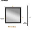 SMIROR Matte Black Bathroom Mirror for Over Sink 20x 20 inch, Metal Thick Frame Rectangle Vanity Mirror for Wall, Anti-Rust, Horizontally or Vertically Mounted