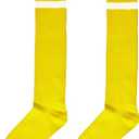 Yellow Striped Knee Socks - One-Size-Fits-Most (1 Pair) - Ultra-comfy & Breathable Footwear - Perfect for Fun & Casual Outfits